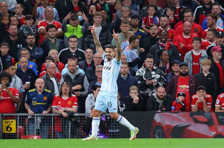 Lanzini silenció Old Trafford. Foto: @WestHam