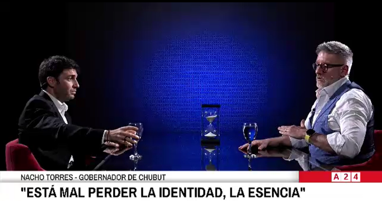 El Gobernador de Chubut, Nacho Torres, en diálogo con el periodista Luis Novaresio.