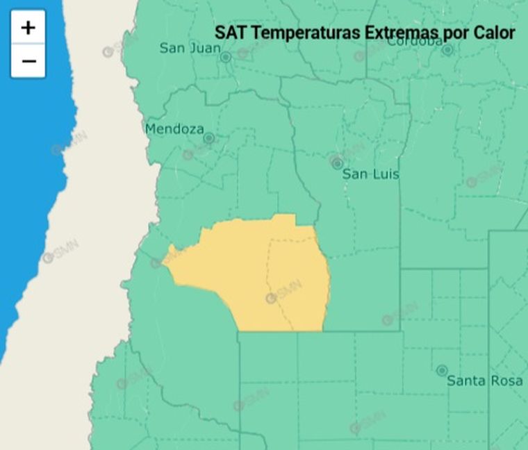 Según el SMN, hay zonas de Mendoza bajo alerta por calor extremo. Según el SMN, hay zonas de Mendoza bajo alerta por calor extremo.