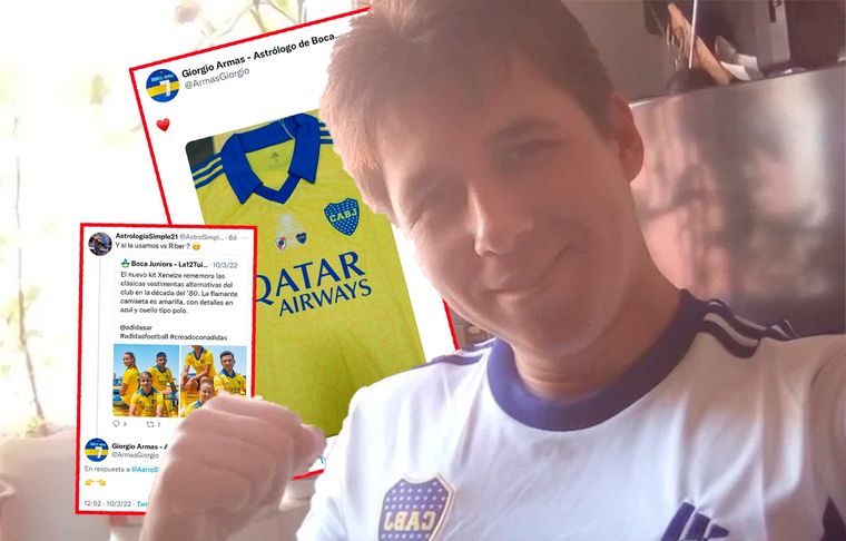 Giorgio Armas, quien se hace llamar el astrólogo de Boca, pidió antes que nadie que Boca use la camiseta amarilla con River. ¿Lo escucharon a él?