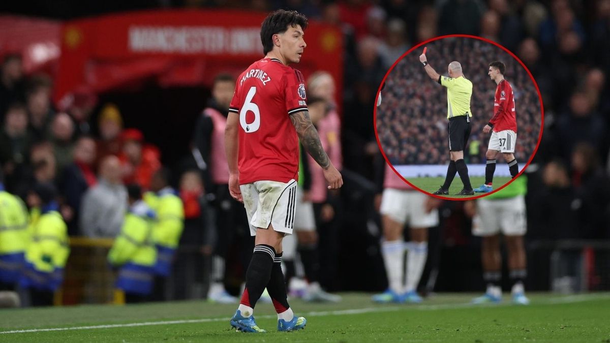 Video: la insólita expulsión de Lisandro Martínez en Manchester United, por un supuesto tirón de pelo al rival