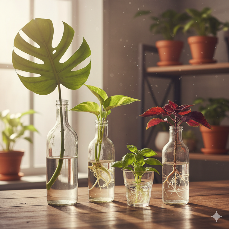 Una técnica de fácil propagación de las plantas. Fuente: IA Gemini.