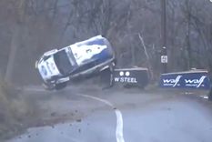 grave accidente en el rally: golpeo contra un cerro, volco y cayo al barranco