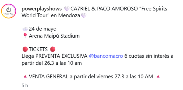 Catriel y Paco Amoros en Mendoza. Catriel y Paco Amoros en Mendoza. 