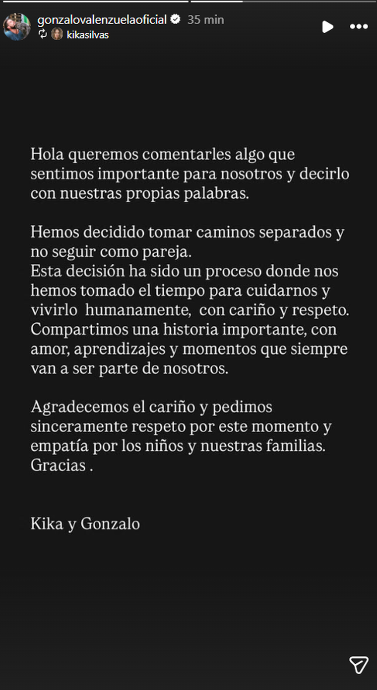 El actor confirmó su separación. El actor confirmó su separación. 