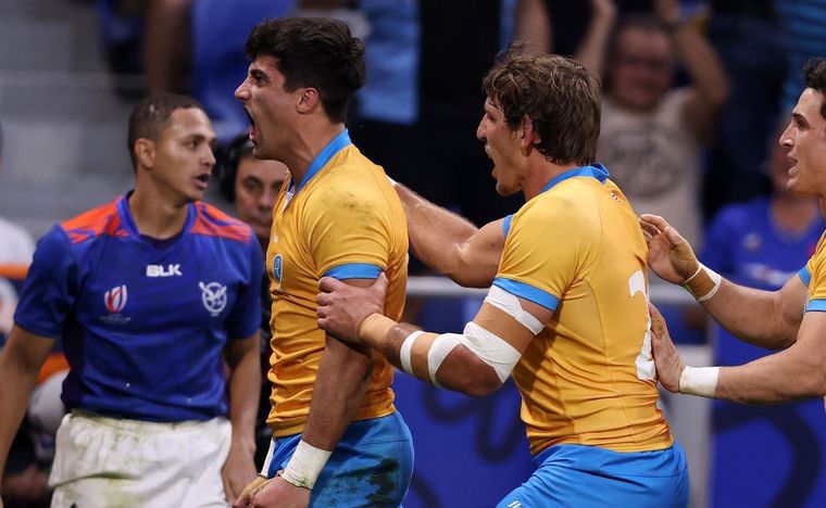 Uruguay celebra el triunfo ante Namibia. Foto: Los Teros