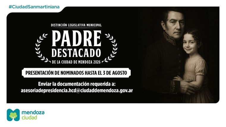 La Ciudad de Mendoza abrió la convocatoria para la preselección del Padre Destacado 2026. La Ciudad de Mendoza abrió la convocatoria para la preselección del Padre Destacado 2026.