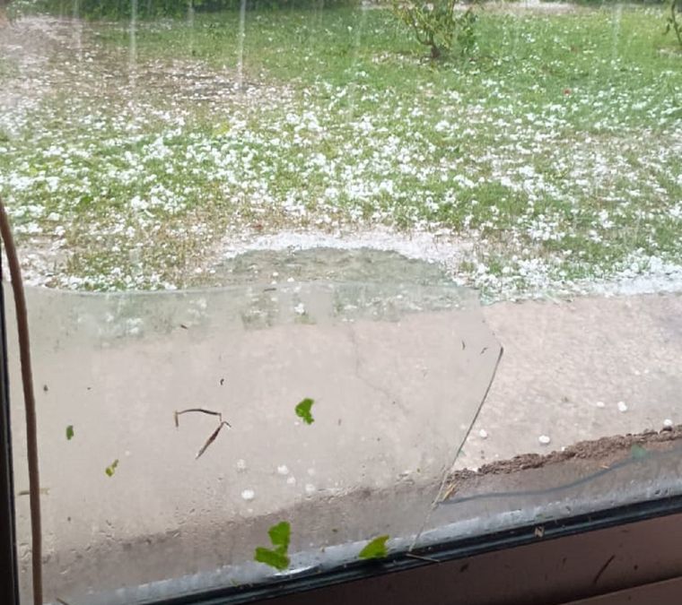 Hay casas anegadas, árboles caídos y vidrios rotos por el granizo.