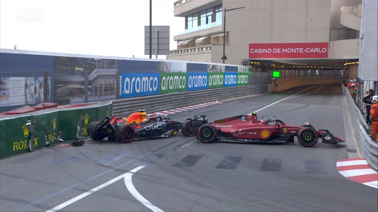 Checo Pérez chocó en el final de la clasificación del Gran Premio de Mónaco, provocó la bandera roja y le regaló la pole position a Leclerc.