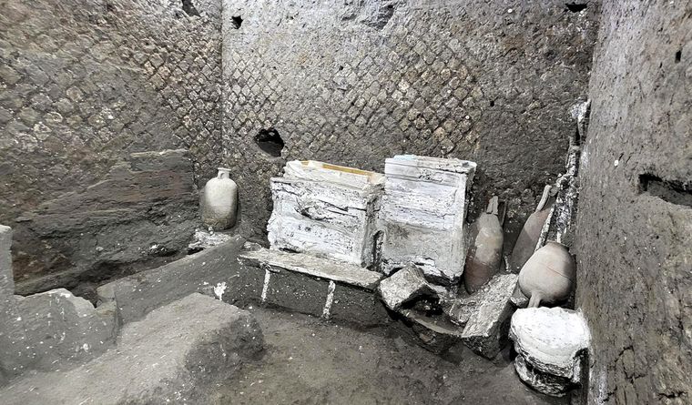 habitación esclavos Pompeya La habitación de esclavos hallada en Pompeya. Foto: Efe.