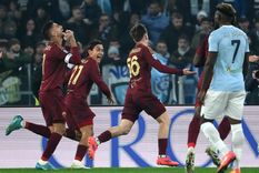 La Roma venció a la Lazio en el clásico. Foto: EFE La Roma venció a la Lazio en el clásico. Foto: EFE