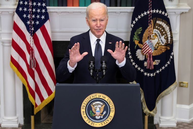 El presidente Joe Biden durante la conferencia de prensa Foto: EFE