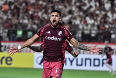 El chileno Paulo Díaz convirtió el gol para River y lo grita con todo. Foto: Prensa River Plate