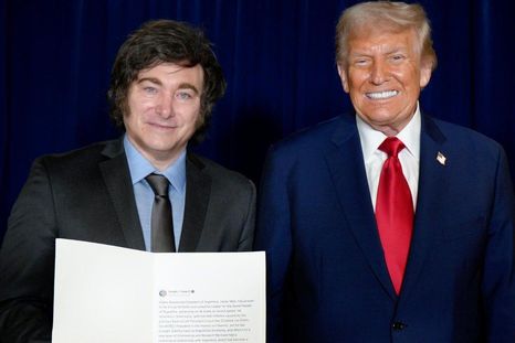 Donald Trump le entregó su respaldo a Javier Milei en Nueva York. Donald Trump le entregó su respaldo a Javier Milei en Nueva York.