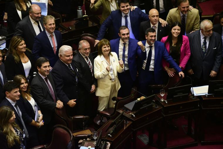 La Libertad Avanza celebra la victoria legislativa.