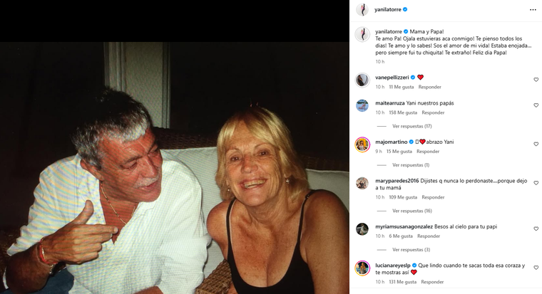 El posteo que compartió Yanina Latorre para recordar a su papá. Foto: captura de pantalla Instagram/ @yanilatorre. El posteo que compartió Yanina Latorre para recordar a su papá. Foto: captura de pantalla Instagram/ @yanilatorre.