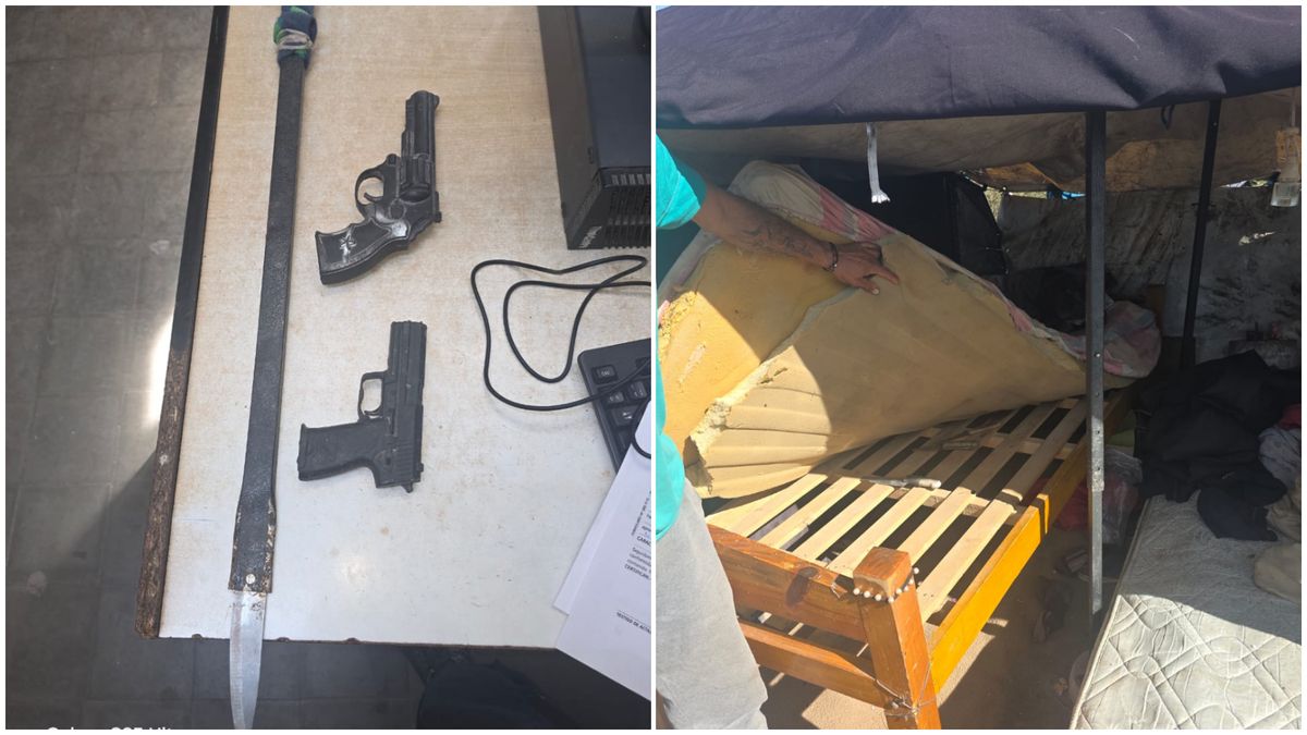 Sorprendieron con cuchillos y réplicas de armas de fuego a dos malvivientes en un descampado de Maipú