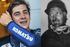 Franco Colapinto y Juan Manuel Fangio. Foto: NA