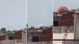 Aryan Asari grabó un video del avión que se estrelló segundos después de despegar en India. Aryan Asari grabó un video del avión que se estrelló segundos después de despegar en India.