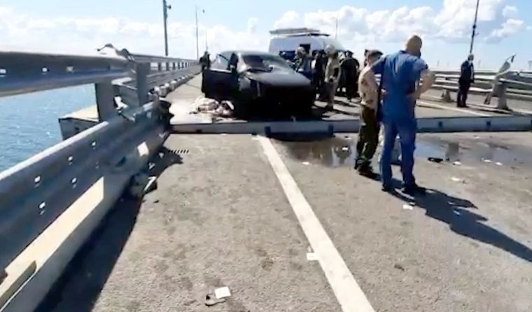puente Crimea El puente de Crimea fue atacado otra vez por Ucrania. Foto: Efe.
