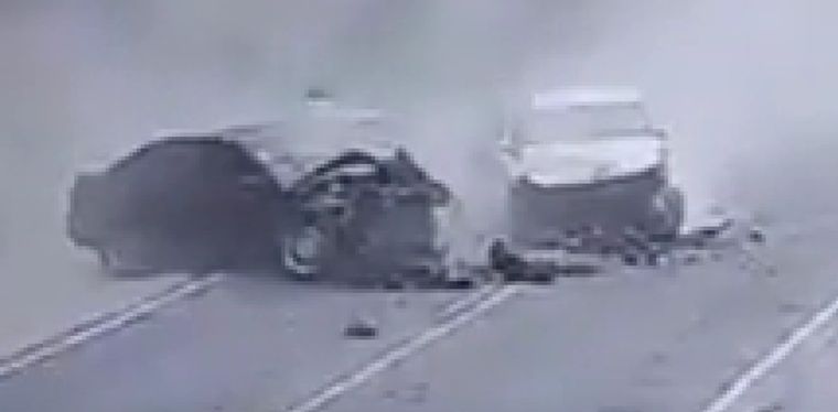 El siniestro ocurrió en la ruta 301, frente al parque industrial de la ciudad de Lules. Foto: Captura de video