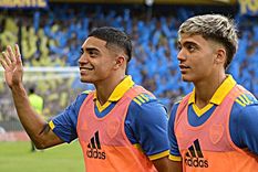 Langoni y Zeballos, dos de los pibes muy queridos por los hinchas de Boca que son suplentes.