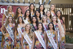 Las candidatas, sin la representante de Guaymallén, visitan el INV. Foto: Gentileza
