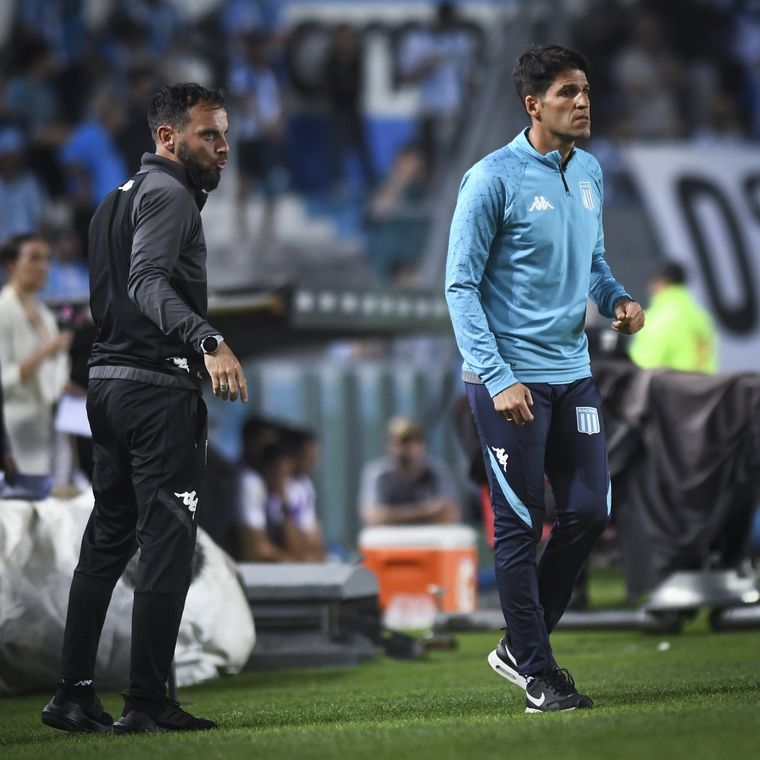 Grazzini, junto a Ezequiel Videla, con quien dirigió en Racing. Foto: @RacingClub