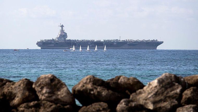 El buque de guerra más grande del mundo fue desplegado en el Caribe.