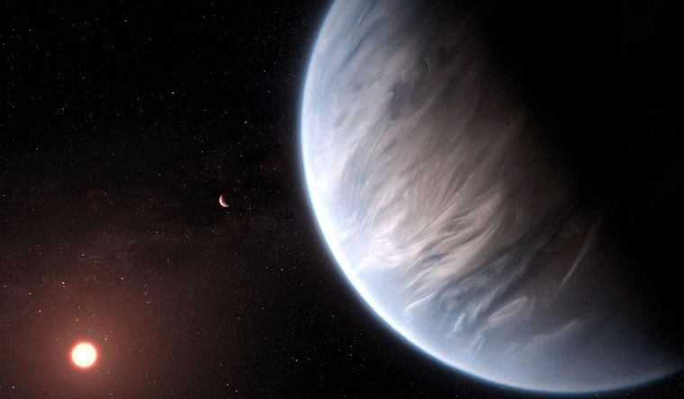 Ilustración del exoplaneta K2-18b, que es parte de este estudio de la ciencia. Foto Dpa Ilustración del exoplaneta K2-18b, que es parte de este estudio de la ciencia. Foto Dpa