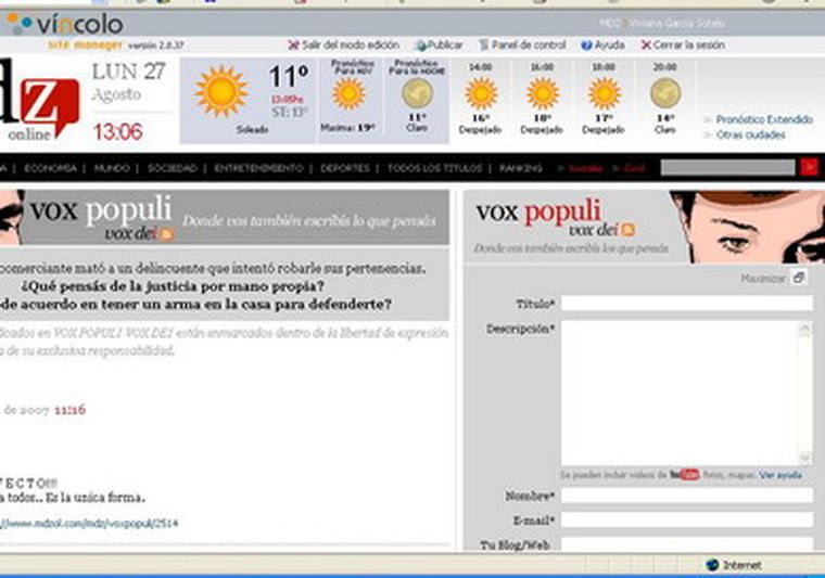 Vox populi, un sitio para que la gente opine. Foto: MDZ