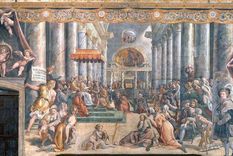Fresco de la Sala de Constantino, en el Palacio Vaticano, mostrando la Donación de Constantino, uno de los documentos falsos más famosos.
