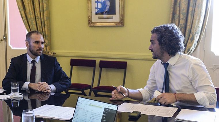 Cafiero y el ministro de Economía, Martín Guzmán.