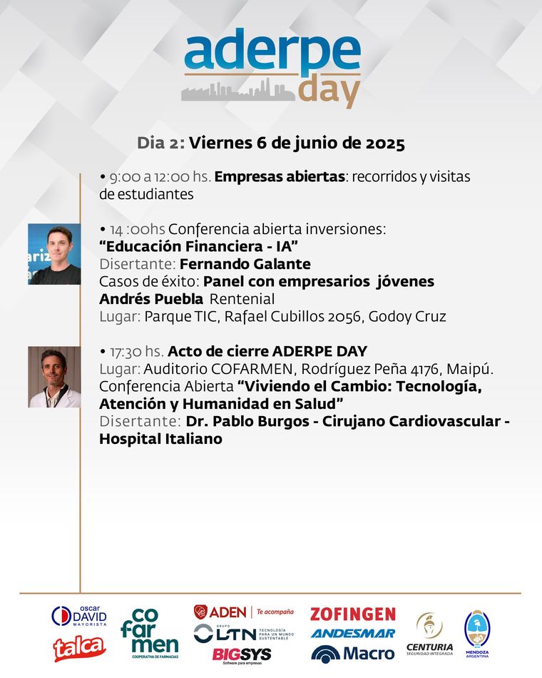 El cronograma de actividades para el segundo día del encuentro organizado por la Asociación de Empresarios de Rodríguez Peña (ADERPE) . El cronograma de actividades para el segundo día del encuentro organizado por la Asociación de Empresarios de Rodríguez Peña (ADERPE) .