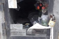 Así quedó el lugar donde estaban las cenizas del niño Así quedó el lugar donde estaban las cenizas del niño