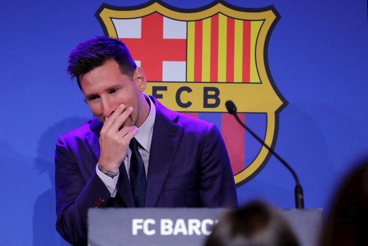 Lionel Messi brindó su última conferencia de prensa en Barcelona. Foto: EFE
