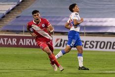 Gabriel Florentín festeja el primer gol de Argentinos Juniors. Foto: Conmebol Libertadores