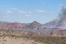 Incendio en el cerro Carrizalito de Valle Grande, San Rafael Foto: Gentileza / Defensa Civil Incendio en el cerro Carrizalito de Valle Grande, San Rafael Foto: Gentileza / Defensa Civil