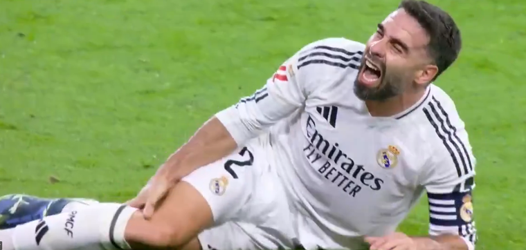 El defensor sufrió una dura lesión en su rodilla derecha. Foto: Captura