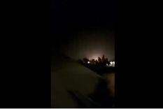el momento que caen los misiles en la base de eeuu en irak