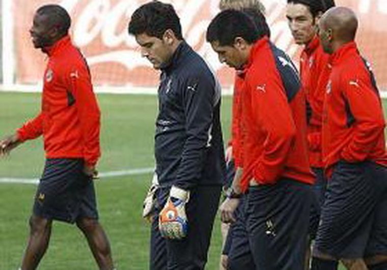 Riquelme, esta mañana en la práctica del club español. Foto: As.com