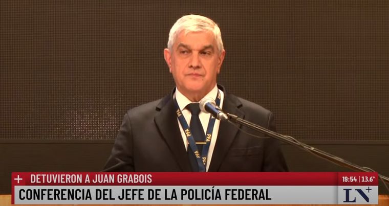 Habló el jefe de la PFA, Luis Alejandro Rolle. Foto: Captura LN+ Habló el jefe de la PFA, Luis Alejandro Rolle. Foto: Captura LN+