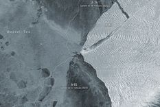La plataforma de hielo Brunt ha producido tres grandes icebergs en cuatro años, el último de 380 km², tiene el tamaño de la Isla de Wight (al sur de Inglaterra). Foto: X de @CIRA_CSU
