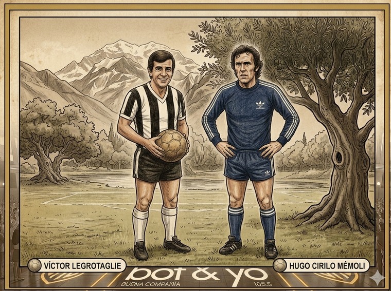 Fútbol Mendoza: el Víctor y el Gringo. Ambos fueron recordados en MDZ Radio 105.5, en el programa Bot y yo.