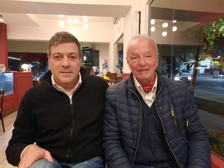 Gabriel Mariotto junto a Luis Galiotti en su visita a Mendoza de esta semana. Foto: Gentileza