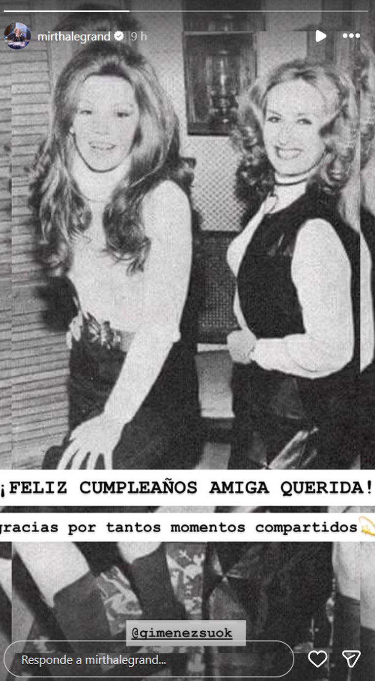 El saludo de Mirtha Legrand a Susana Giménez. El saludo de Mirtha Legrand a Susana Giménez. 