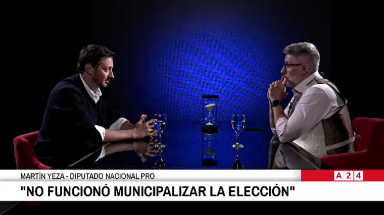 Martín Yeza, diputado nacional del PRO, habló con Luis Novaresio para el canal A24.