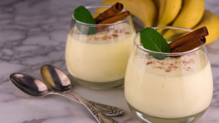 Receta con pocos ingredientes de mousse de plátano Receta con pocos ingredientes de mousse de plátano