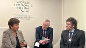 La titular del FMI, Kristalilna Georgieva, junto a Javier Milei. Foto: Noticias Argentinas