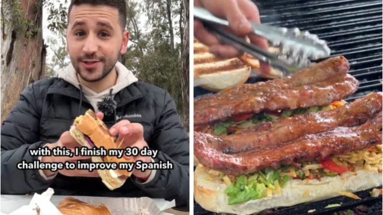 Un joven árabe probó choripán por primera vez y su reacción fue viral. Foto: Captura del video de TikTok